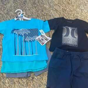 Bundle of Boys 24M T-Shirt Set with Shorts - Nautica, Hurley, Levi’s
